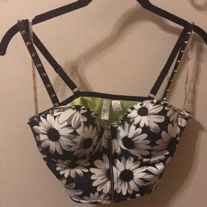 Forever 21 Studded Daisy Crop